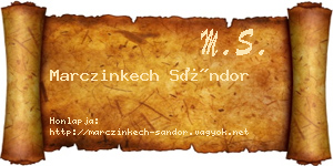 Marczinkech Sándor névjegykártya